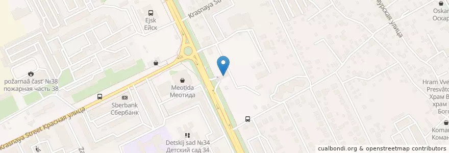 Mapa de ubicacion de Газпромнефть en Russie, District Fédéral Du Sud, Kraï De Krasnodar, Ейский Район, Ейское Городское Поселение.