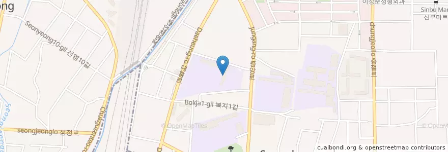 Mapa de ubicacion de 복자여자중학교 en 韩国/南韓, 忠清南道, 天安市, 西北區.