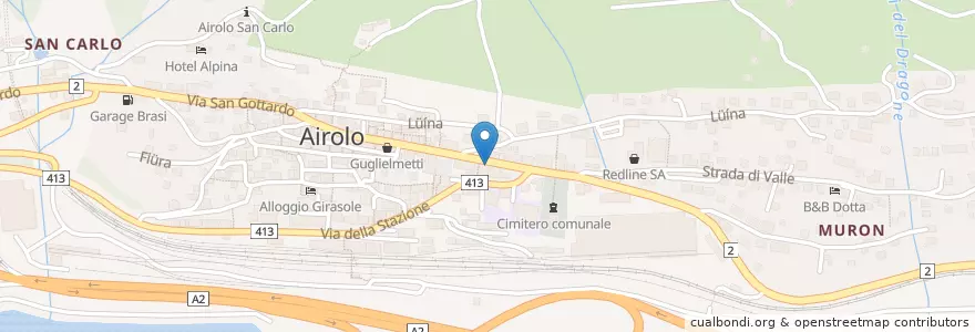 Mapa de ubicacion de Beffa en Svizzera, Ticino, Distretto Di Leventina, Circolo Di Airolo, Airolo.