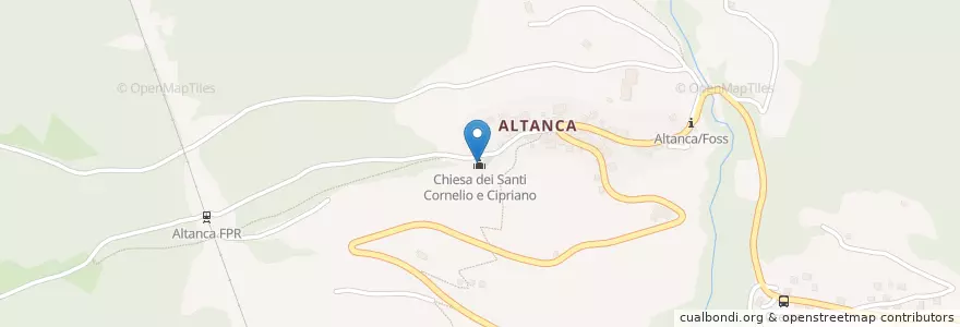 Mapa de ubicacion de Chiesa dei Santi Cornelio e Cipriano en Schweiz/Suisse/Svizzera/Svizra, Ticino, Distretto Di Leventina, Circolo Di Quinto, Quinto.