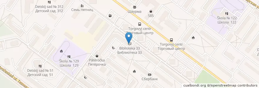 Mapa de ubicacion de Библиотека 33 en Russland, Föderationskreis Ural, Oblast Swerdlowsk, Городской Округ Екатеринбург.