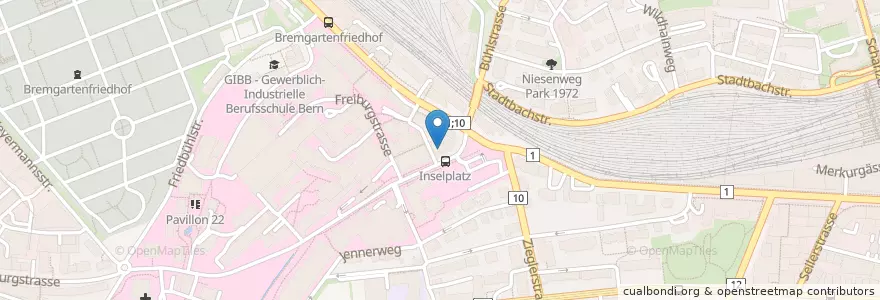 Mapa de ubicacion de Linden Apotheke en Suiza, Berna, Verwaltungsregion Bern-Mittelland, Verwaltungskreis Bern-Mittelland, Bern.