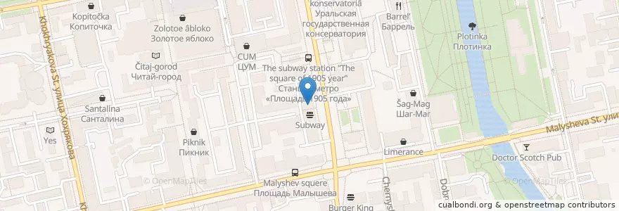 Mapa de ubicacion de NewBar en Rússia, Уральский Федеральный Округ, Свердловская Область, Городской Округ Екатеринбург.
