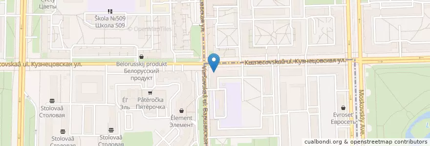 Mapa de ubicacion de Лидия en Rusia, Северо-Западный Федеральный Округ, Óblast De Leningrado, San Petersburgo, Московский Район, Округ Московская Застава.