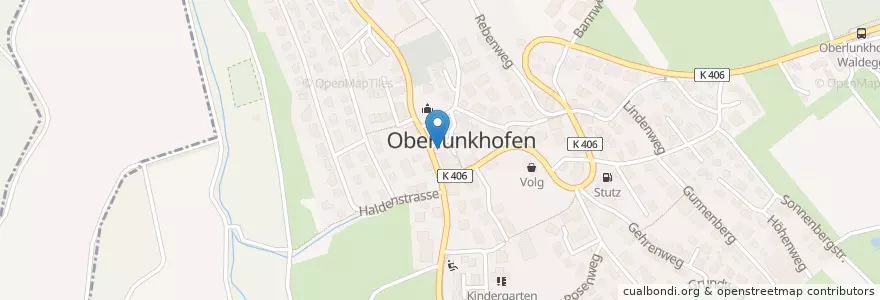 Mapa de ubicacion de 8917 Oberlunkhofen en Switzerland, Aargau, Bezirk Bremgarten, Oberlunkhofen.