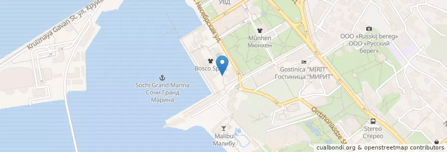 Mapa de ubicacion de Рыбный бар "Seafood market" en Rusland, Zuidelijk Federaal District, Kraj Krasnodar, Городской Округ Сочи.