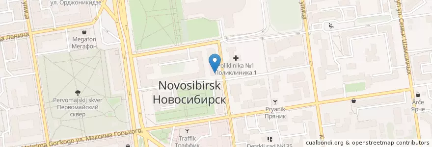 Mapa de ubicacion de Промсвязьбанк en Russland, Föderationskreis Sibirien, Oblast Nowosibirsk, Городской Округ Новосибирск.