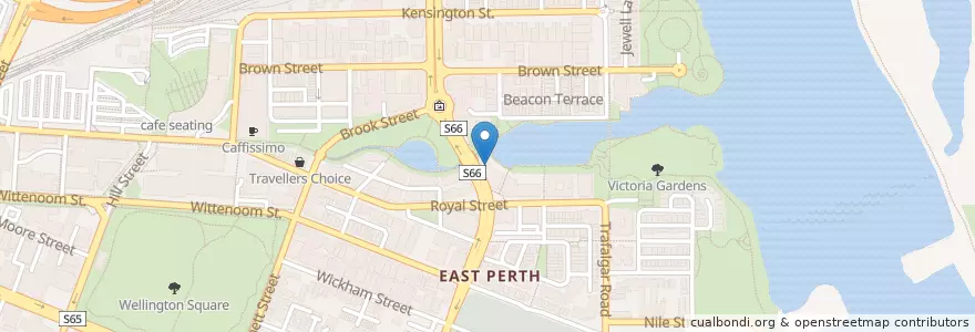 Mapa de ubicacion de The Royal en Australia, Western Australia, City Of Perth.