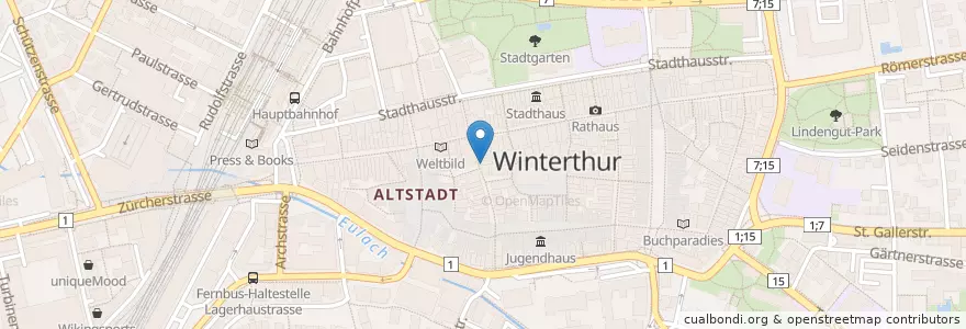 Mapa de ubicacion de Kaffeeleben en 스위스, 취리히, Bezirk Winterthur, Winterthur.