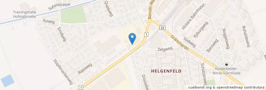 Mapa de ubicacion de Restaurant DobiTreff en Svizzera, Argovia, Bezirk Aarau, Suhr.