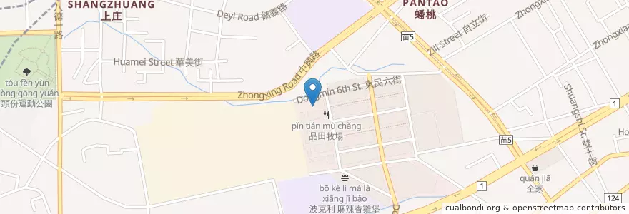 Mapa de ubicacion de 秋水越南河粉 en Taiwan, Provincia Di Taiwan, Contea Di Miaoli, Toufen.