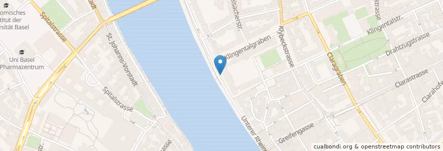 Mapa de ubicacion de Buvette Kaserne en Schweiz/Suisse/Svizzera/Svizra, Basel-Stadt, Basel.