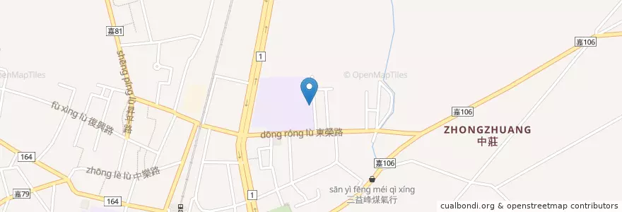Mapa de ubicacion de 東榮國小側門(2) en تايوان, مقاطعة تايوان, مقاطعة شياي, 民雄鄉.
