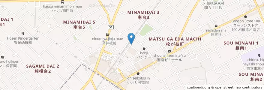 Mapa de ubicacion de 田中医院 en 일본, 가나가와현, 相模原市, 南区.