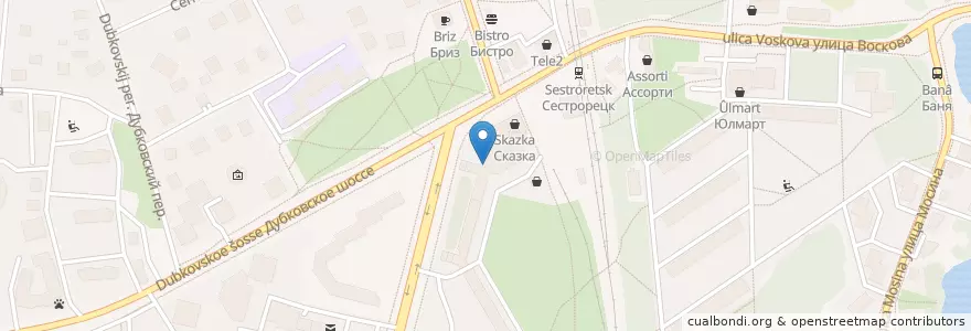 Mapa de ubicacion de ЛенОблФарм en Rusland, Северо-Западный Федеральный Округ, Oblast Leningrad, Sint-Petersburg, Курортный Район, Сестрорецк.