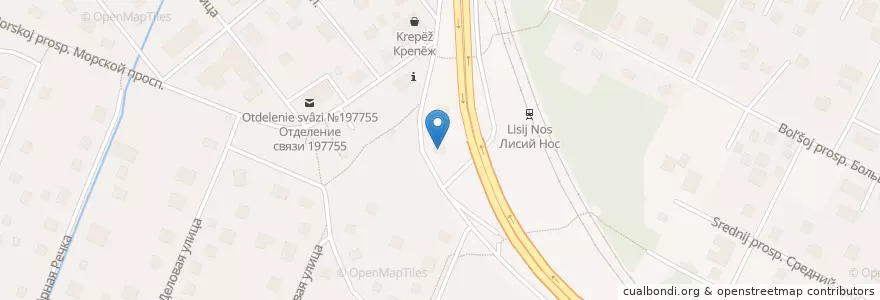Mapa de ubicacion de FoxVet en Rusland, Северо-Западный Федеральный Округ, Oblast Leningrad, Sint-Petersburg, Приморский Район, Лисий Нос.