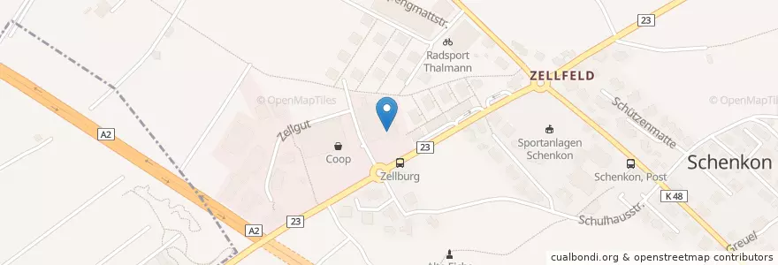 Mapa de ubicacion de Coop Restaurant en سوئیس, Luzern, Schenkon.