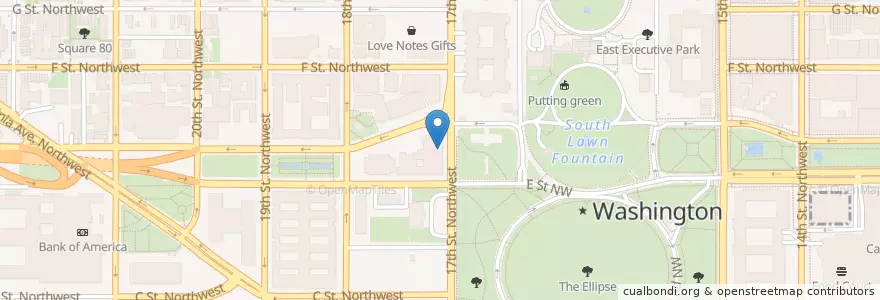Mapa de ubicacion de The Cafe At The Corcoran en Stati Uniti D'America, Washington, Washington.