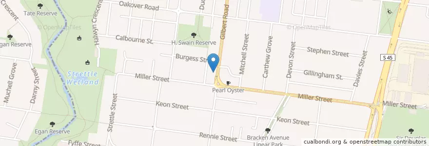 Mapa de ubicacion de Gilbert Road Bakehouse en أستراليا, ولاية فيكتوريا, City Of Darebin.