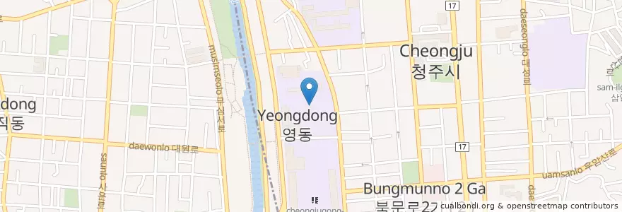 Mapa de ubicacion de Yeong-dong en South Korea, Chungcheongbuk-Do, Cheongju-Si, Yeong-Dong.