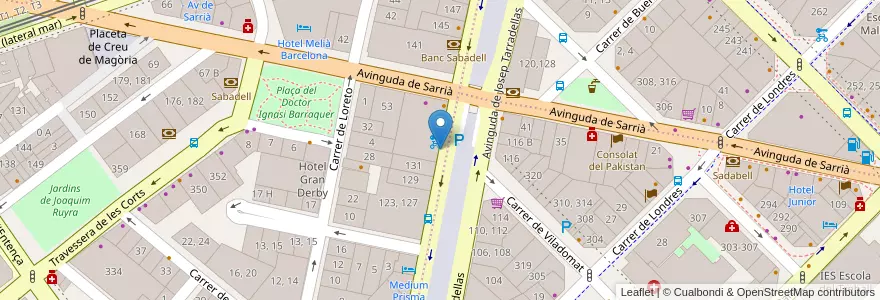 Mapa de ubicacion de 74 - Josep Tarradellas 133 en Espagne, Catalogne, Barcelone, Barcelonais, Barcelone.