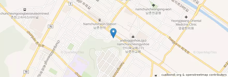 Mapa de ubicacion de 장미셀프주유소 en Corea Del Sur, Gangwon.