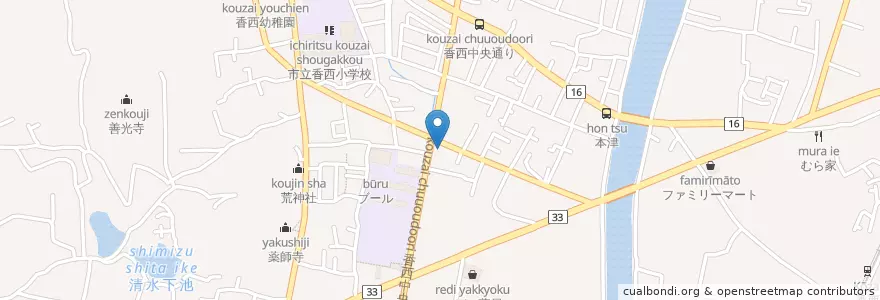 Mapa de ubicacion de 百十四銀行 en Japon, Préfecture De Kagawa, 高松市.