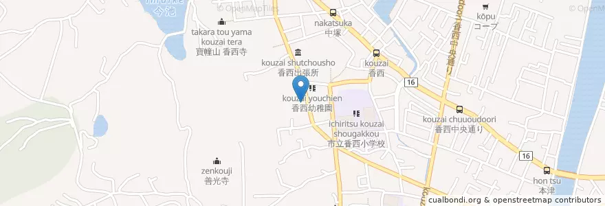Mapa de ubicacion de 高松香西郵便局 en Japan, Präfektur Kagawa, 高松市.