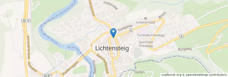 Mapa de ubicacion de Postagentur en スイス, ザンクト・ガレン州, Wahlkreis Toggenburg, Wattwil.