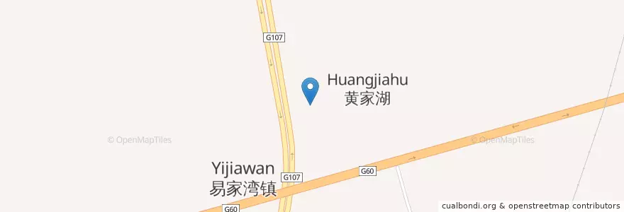 Mapa de ubicacion de 易家湾镇 en Cina, Hunan, 湘潭市 / Xiangtan, 岳塘区 (Yuetang), 易家湾镇.