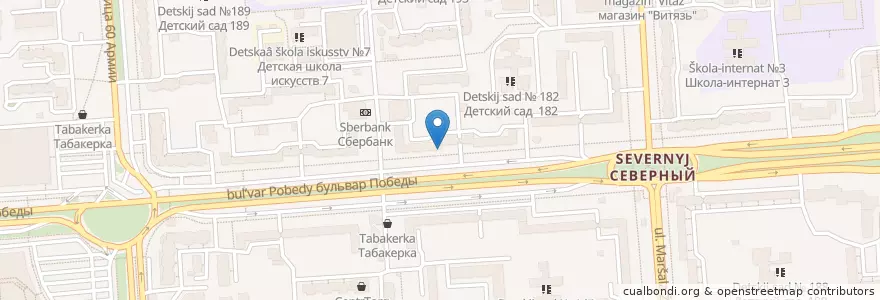 Mapa de ubicacion de Гиппократ en Russia, Distretto Federale Centrale, Oblast' Di Voronež, Городской Округ Воронеж.