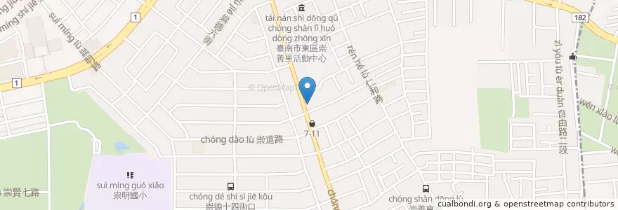 Mapa de ubicacion de 台灣中油崇善路站 en 臺灣, 臺南市, 東區.