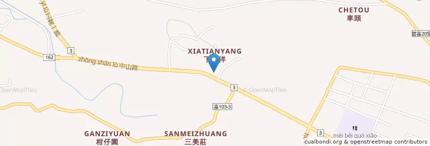 Mapa de ubicacion de 台灣中油梅山站 en 타이완, 타이완성, 자이 현, 메이산 향.