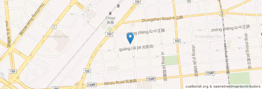Mapa de ubicacion de 滷肉飯切仔麵 en تایوان, 臺灣省, 嘉義市, 嘉義縣, 西區.