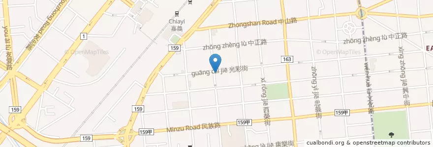 Mapa de ubicacion de 午柚1/2 en Taiwan, 臺灣省, 嘉義市, 嘉義縣, 西區.