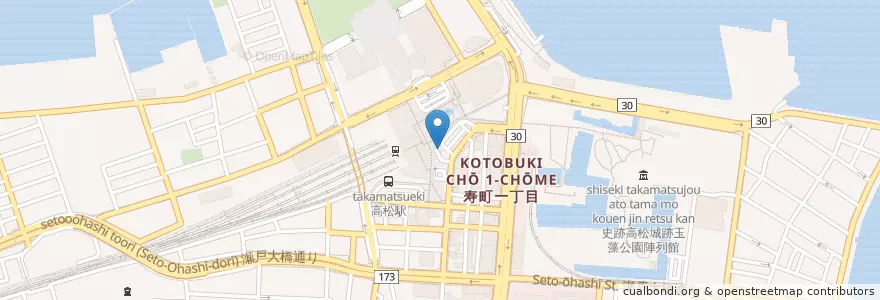 Mapa de ubicacion de 高松駅前交番 en ژاپن, 香川県, 高松市.
