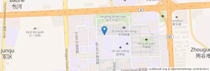 Mapa de ubicacion de 包公街道 en Китай, Аньхой, Хэфэй, 包河区 (Baohe), 合肥市区, 包公街道.