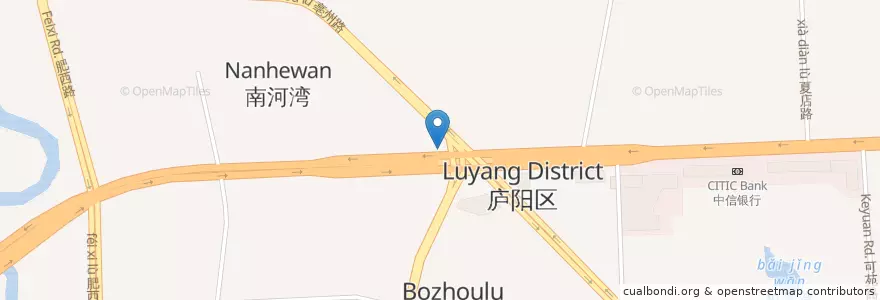 Mapa de ubicacion de 亳州路街道 en چین, آن‌هوئی, هفئی, 庐阳区 (Luyang), 合肥市区, 亳州路街道.