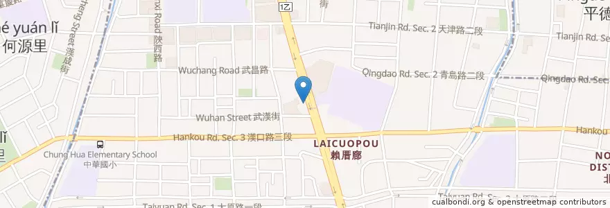 Mapa de ubicacion de 丁丁藥局 en 臺灣, 臺中市, 北區.