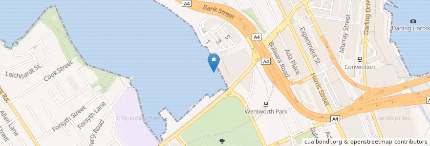 Mapa de ubicacion de Fish Market Wharf en Australien, Neusüdwales, Council Of The City Of Sydney, Sydney.