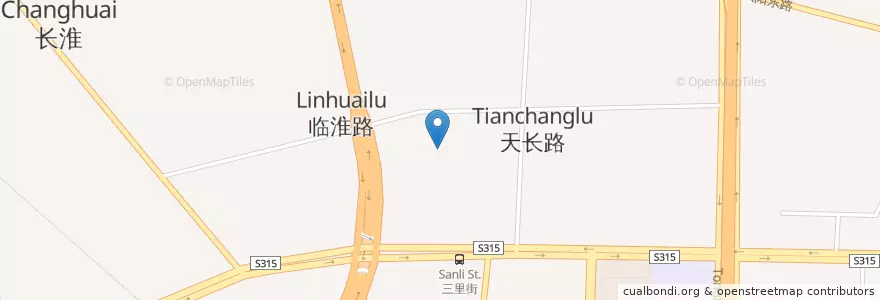 Mapa de ubicacion de 三里街街道 en Chine, Anhui, Hefei, 瑶海区 (Yaohai), 合肥市区, 三里街街道.