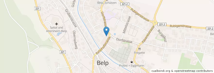 Mapa de ubicacion de Apotheke Belp en Switzerland, Bern, Verwaltungsregion Bern-Mittelland, Verwaltungskreis Bern-Mittelland, Belp.