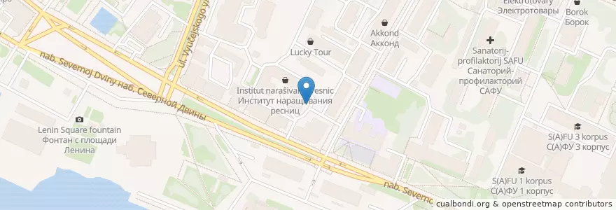 Mapa de ubicacion de Happy rooms en Russia, Northwestern Federal District, Arkhangelsk Oblast, Primorsky District, Городской Округ Архангельск.