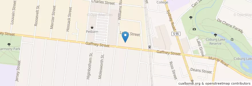 Mapa de ubicacion de Matrix Fitness en オーストラリア, ビクトリア, City Of Moreland.
