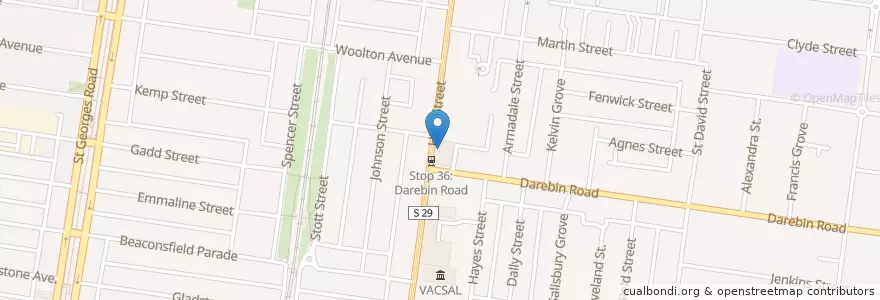 Mapa de ubicacion de Lipari Gelato Bar en استرالیا, Victoria, City Of Darebin.