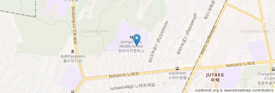 Mapa de ubicacion de 정의유치원 en كوريا الجنوبية, سول, 도봉구, 쌍문4동.
