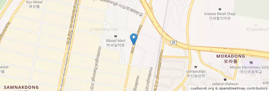 Mapa de ubicacion de 피자 나라 치킨 공주 en 대한민국, 부산, 사상구, 모라동.