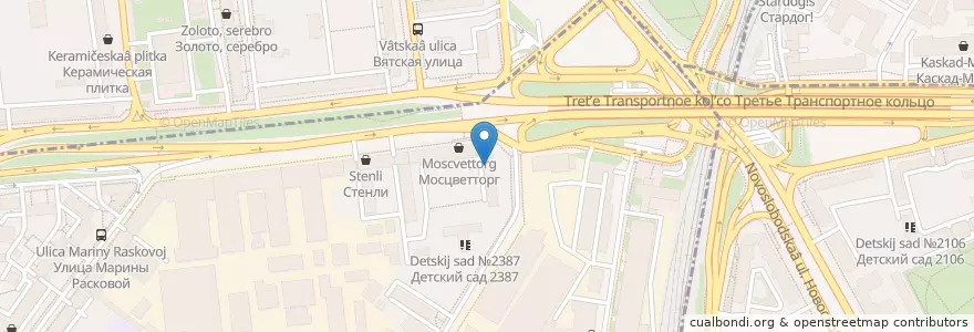 Mapa de ubicacion de Кофе муз en Rusia, Центральный Федеральный Округ, Москва, Северный Административный Округ, Район Беговой.