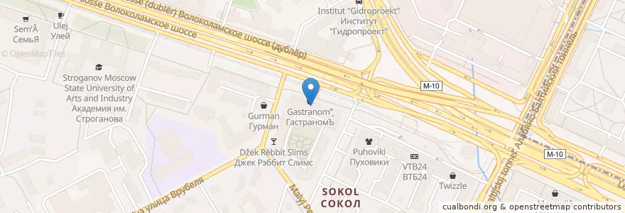 Mapa de ubicacion de Кофе муз en Rusland, Centraal Federaal District, Moskou, Северный Административный Округ, Район Сокол.