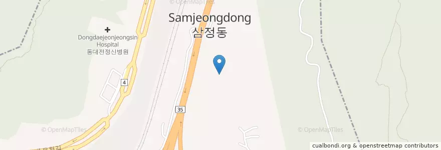 Mapa de ubicacion de 삼정동 en Korea Selatan, Daejeon, 동구, 삼정동.